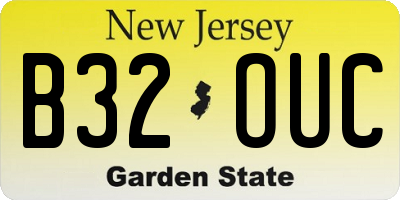 NJ license plate B32OUC
