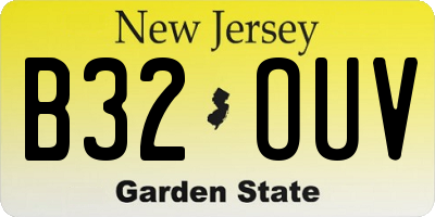 NJ license plate B32OUV