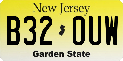 NJ license plate B32OUW