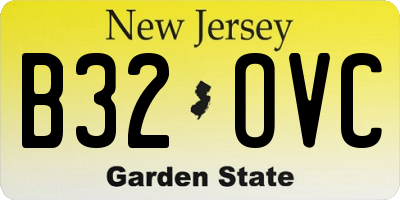 NJ license plate B32OVC