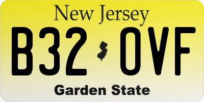 NJ license plate B32OVF