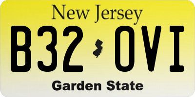 NJ license plate B32OVI