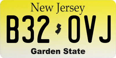 NJ license plate B32OVJ