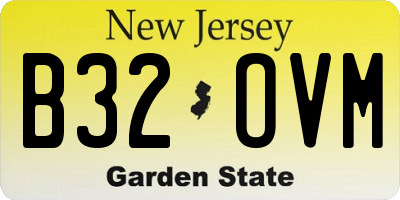 NJ license plate B32OVM
