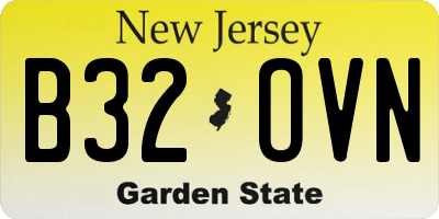 NJ license plate B32OVN