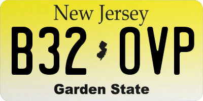 NJ license plate B32OVP