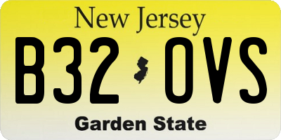 NJ license plate B32OVS