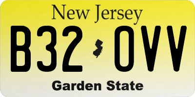 NJ license plate B32OVV