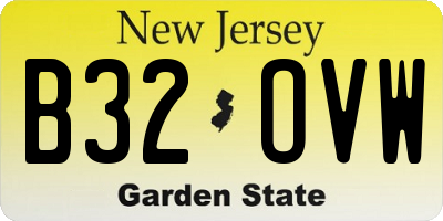 NJ license plate B32OVW