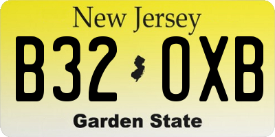 NJ license plate B32OXB