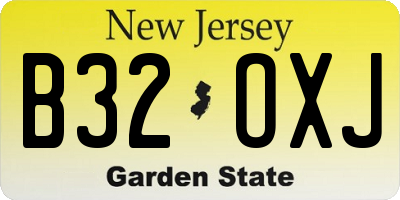 NJ license plate B32OXJ