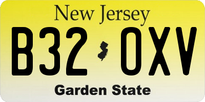 NJ license plate B32OXV