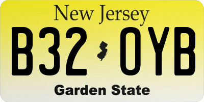 NJ license plate B32OYB