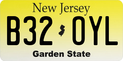 NJ license plate B32OYL