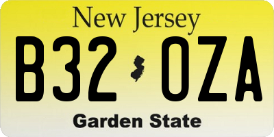 NJ license plate B32OZA