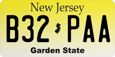 NJ license plate B32PAA