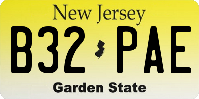 NJ license plate B32PAE