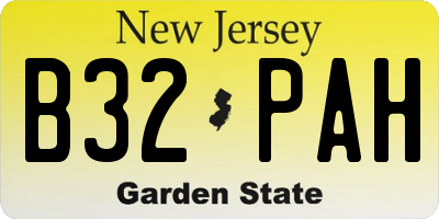 NJ license plate B32PAH
