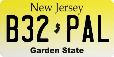 NJ license plate B32PAL