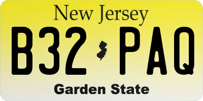 NJ license plate B32PAQ
