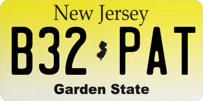 NJ license plate B32PAT