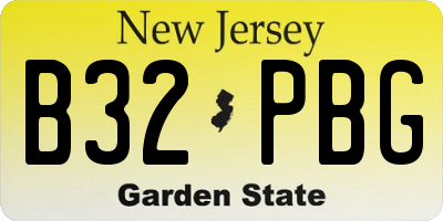 NJ license plate B32PBG