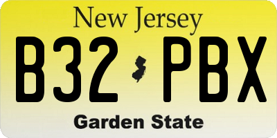 NJ license plate B32PBX