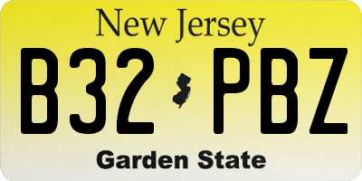 NJ license plate B32PBZ