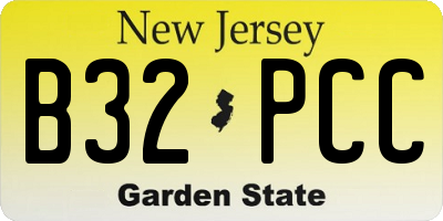 NJ license plate B32PCC
