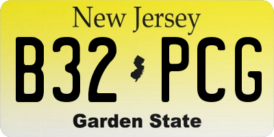 NJ license plate B32PCG