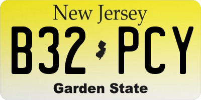 NJ license plate B32PCY