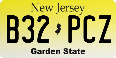 NJ license plate B32PCZ