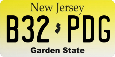 NJ license plate B32PDG