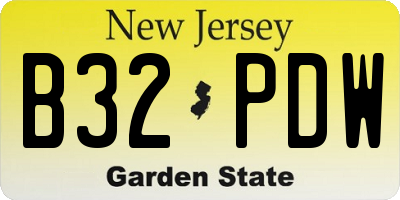 NJ license plate B32PDW