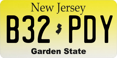 NJ license plate B32PDY