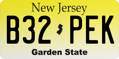NJ license plate B32PEK
