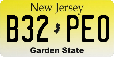 NJ license plate B32PEO