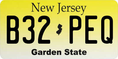 NJ license plate B32PEQ