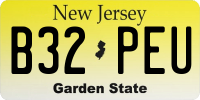 NJ license plate B32PEU