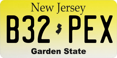 NJ license plate B32PEX