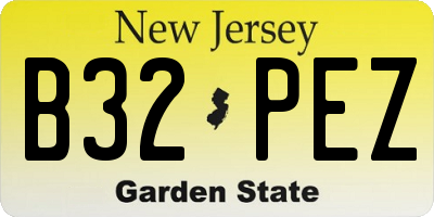 NJ license plate B32PEZ
