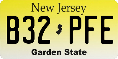 NJ license plate B32PFE
