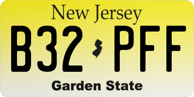 NJ license plate B32PFF