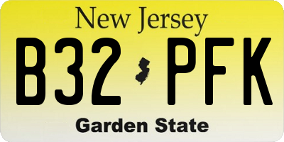 NJ license plate B32PFK