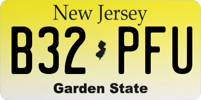 NJ license plate B32PFU