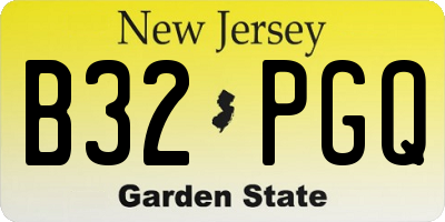 NJ license plate B32PGQ
