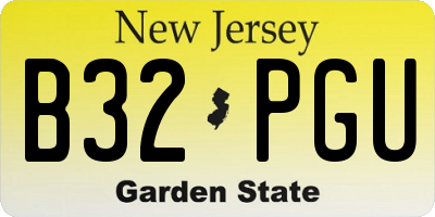 NJ license plate B32PGU
