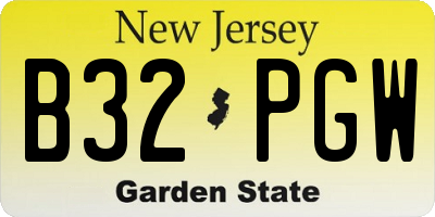 NJ license plate B32PGW