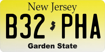 NJ license plate B32PHA