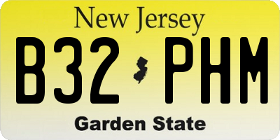 NJ license plate B32PHM